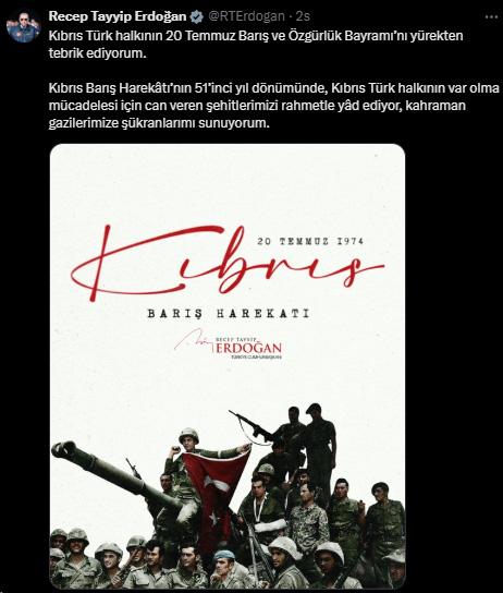 Cumhurbaşkanlığı paylaşımı