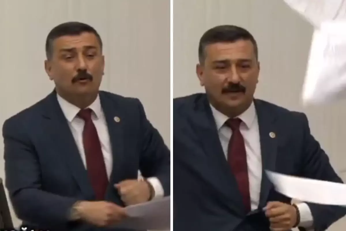 TBMM’de Fatih Altaylı protestosu! Elindeki kağıtları fırlattı